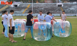 inflatable zorb ball gives kids fun